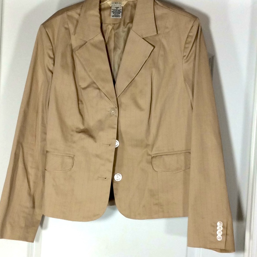 Tan with Red Pinstripe Blazer